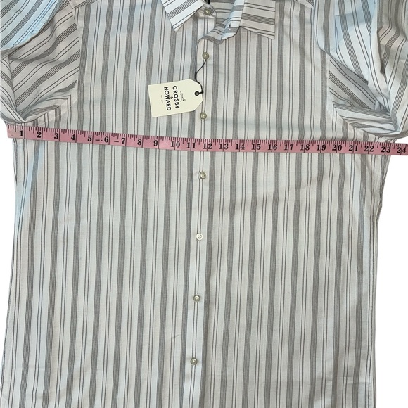 Crosby & Howard Button Down Shirt White & Gray Striped Size Large - Picture 10 of 13